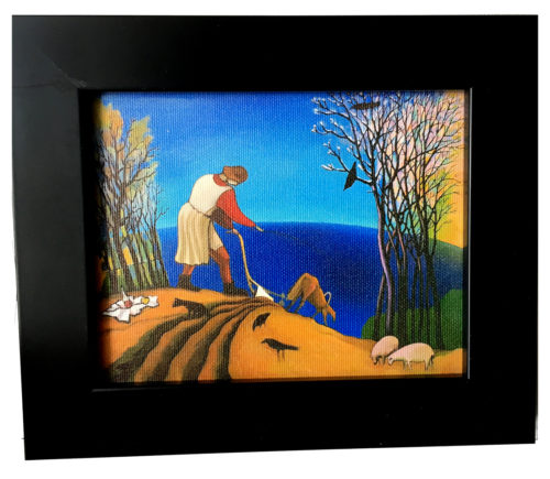 Пахарь. Вспоминая Брейгеля. 1998. Х., м. 10 Х 15 см